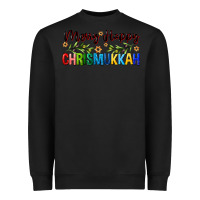 Black merry happy chrismukkah with olive branch Heavyweight Sweatshirt - FaDigitalArtStudio