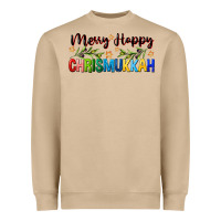 Mushroom merry happy chrismukkah with olive branch Heavyweight Sweatshirt - FaDigitalArtStudio