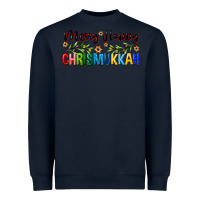 Navy merry happy chrismukkah with olive branch Heavyweight Sweatshirt - FaDigitalArtStudio