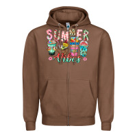 Chestnut Summer Vibes Zipper Hoodie - CowhideDigitalArt