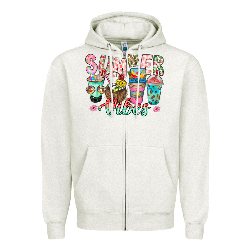 Summer Vibes Zipper Hoodie by CowhideDigitalArt | Teevron