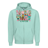 Seafoam Summer Vibes Zipper Hoodie - CowhideDigitalArt