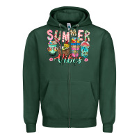 Sports Green Summer Vibes Zipper Hoodie - CowhideDigitalArt