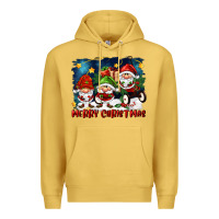 Antique Gold merry christmas gnomies wagon Premium Hoodie - FaDigitalArtStudio