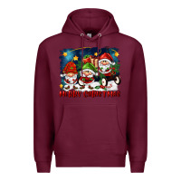 Burgundy merry christmas gnomies wagon Premium Hoodie - FaDigitalArtStudio