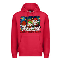 Cardinal merry christmas gnomies wagon Premium Hoodie - FaDigitalArtStudio