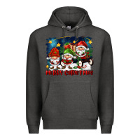 Charcoal Heather merry christmas gnomies wagon Premium Hoodie - FaDigitalArtStudio