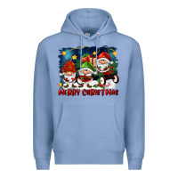 Colony Blue merry christmas gnomies wagon Premium Hoodie - FaDigitalArtStudio