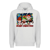 Dove Grey merry christmas gnomies wagon Premium Hoodie - FaDigitalArtStudio