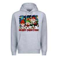 Heather Grey merry christmas gnomies wagon Premium Hoodie - FaDigitalArtStudio