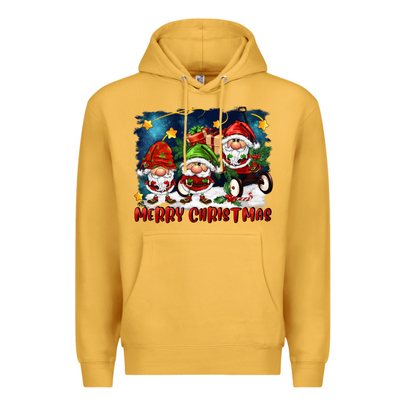 Merry Christmas Gnomies Wagon Premium Hoodie by FaDigitalArtStudio | Teevron