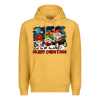 Mustard merry christmas gnomies wagon Premium Hoodie - FaDigitalArtStudio