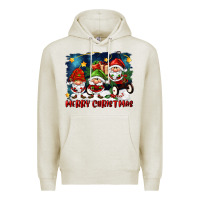 Oatmeal Heather merry christmas gnomies wagon Premium Hoodie - FaDigitalArtStudio