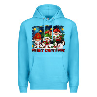 Ocean Blue merry christmas gnomies wagon Premium Hoodie - FaDigitalArtStudio