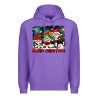 Purple merry christmas gnomies wagon Premium Hoodie - FaDigitalArtStudio