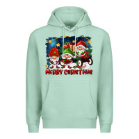 Seafoam merry christmas gnomies wagon Premium Hoodie - FaDigitalArtStudio