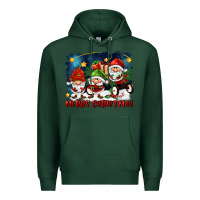 Sports Green merry christmas gnomies wagon Premium Hoodie - FaDigitalArtStudio