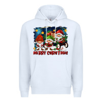 White merry christmas gnomies wagon Premium Hoodie - FaDigitalArtStudio