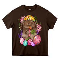 Chocolate Brown Rabbit And Carrot Easter Heavy Core Tee - BundleAndBundleShop