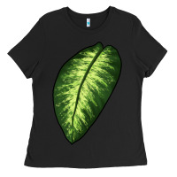 Black Dumb Cane Leaf Ladies Tee - LillyAllenDesigns