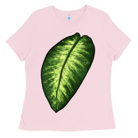 Bubblegum Pink Dumb Cane Leaf Ladies Tee - LillyAllenDesigns