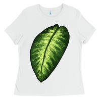 White Dumb Cane Leaf Ladies Tee - LillyAllenDesigns