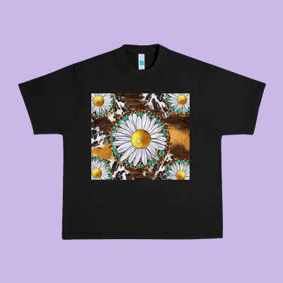 Western Daisy And Cowhide Tumbler Tbs Urban Heavy Tee Designed By Tumblerdesignbyshophia