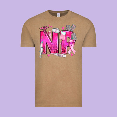 Breast Cancer Np Nurse Practitioner Vintage Tee Designed By Texasbilliewilder