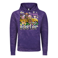 Cloud Purple Happy Easter truck with farm animals Easter Day Vintage Hoodie - HowdyJamesFarm