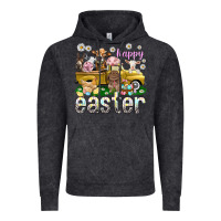 Vintage Black Happy Easter truck with farm animals Easter Day Vintage Hoodie - HowdyJamesFarm
