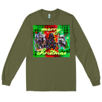 Army Green merry christmas gnomies Long Sleeve Tee - CowGirlArtShop