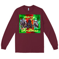 Burgundy merry christmas gnomies Long Sleeve Tee - CowGirlArtShop