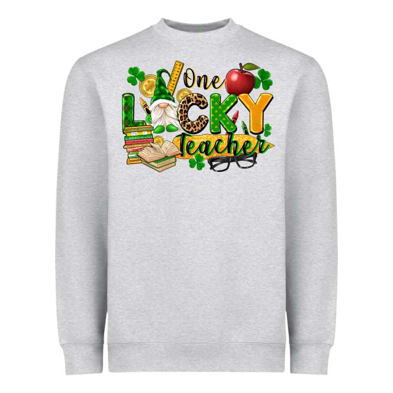 One Lucky Teacher Heavyweight Sweatshirt by FaDigitalArtStudio | Teevron