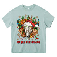Arona Merry Christmas With Bull skull Heavy Core Tee - BundleAndBundleShop