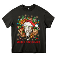 Asphalt Merry Christmas With Bull skull Heavy Core Tee - BundleAndBundleShop
