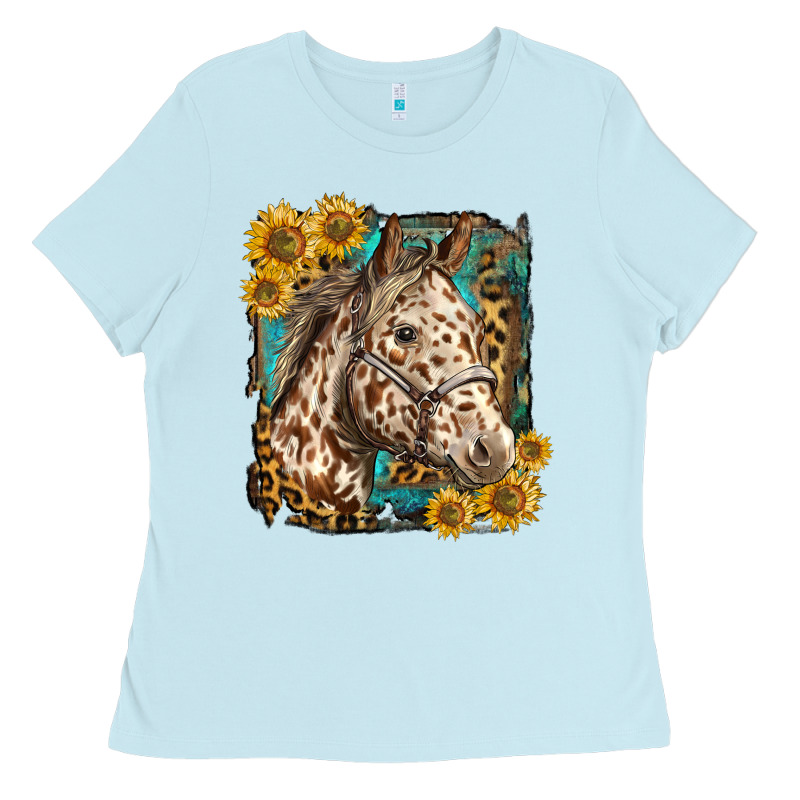 Appaloosa Horse With Sunflowers And Western Background Ladies Tee by LillyAllenDesigns | Teevron