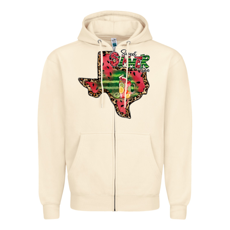 Sweet Summer Time Texas Zipper Hoodie by CowhideDigitalArt | Teevron