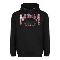 Black mom hockey flower Heavyweight Hoodie - RacoonDesign