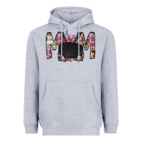 Heather Grey mom hockey flower Heavyweight Hoodie - RacoonDesign