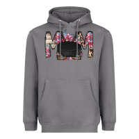 Mom Hockey Flower Heavyweight Hoodie | Teevron