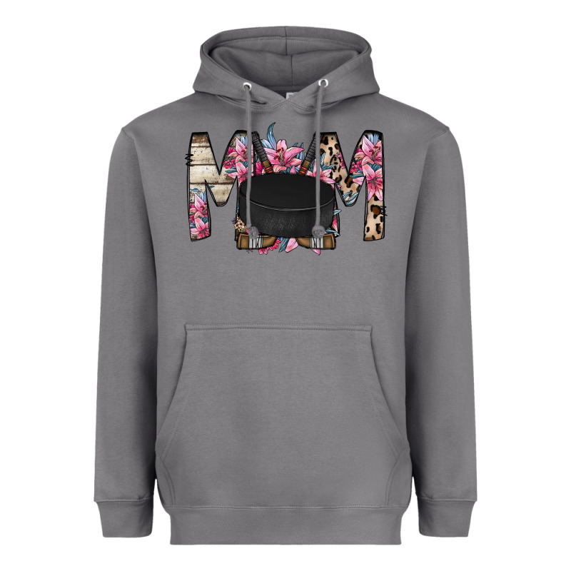 Mom Hockey Flower Heavyweight Hoodie by RacoonDesign | Teevron
