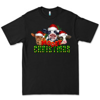 Black Mooey Christmas Cows Premium Tee - LillyAllenDesigns
