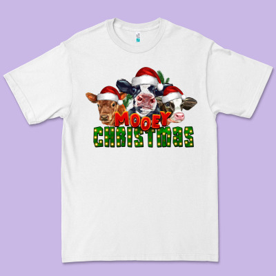 Mooey Christmas Cows Premium Tee Designed By Lillyallendesigns