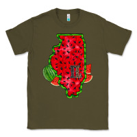 Army Green illinois watermelon Classic Tee - RacoonDesign