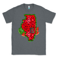 Charcoal Heather illinois watermelon Classic Tee - RacoonDesign