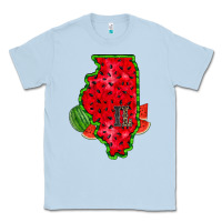 Dusty Blue illinois watermelon Classic Tee - RacoonDesign