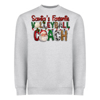 Heather Grey Santa's Favorite Volleyball Coach For Christmas Heavyweight Sweatshirt - FaDigitalArtStudio