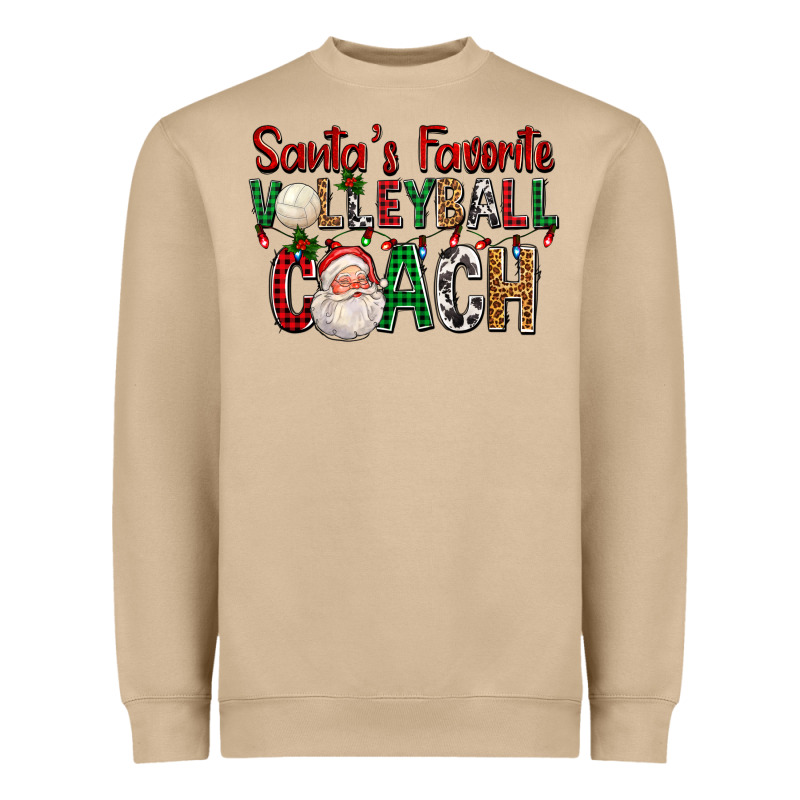 Santa's Favorite Volleyball Coach For Christmas Heavyweight Sweatshirt by FaDigitalArtStudio | Teevron