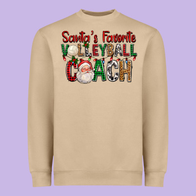 Santa's Favorite Volleyball Coach For Christmas Heavyweight Sweatshirt Designed By Fadigitalartstudio