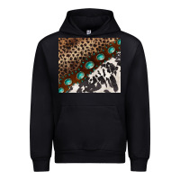 Black leopard and cowhide gemstone leather Urban Hoodie - BarkalooDesign